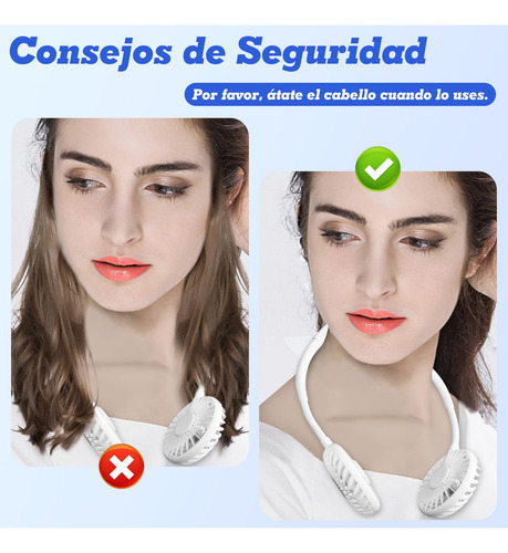 Ventilador De Cuello Colgante - Recargable Ventilador Usb