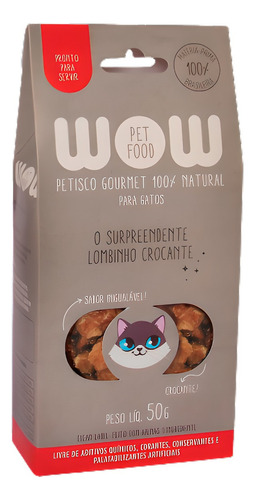 Petisco Natural Wow Pet Food Lombinho Crocante Gatos 50g