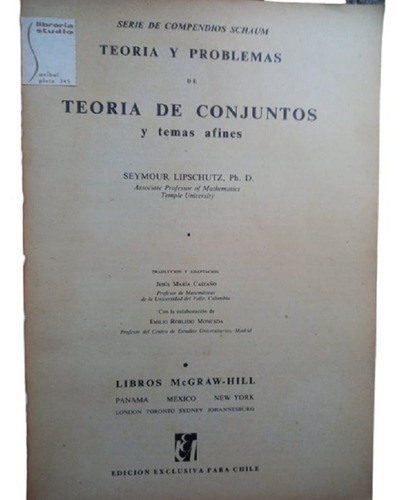 Libro Teoría De Conjuntos 530 Problemas Resuelto Año 1970 (Usado)
