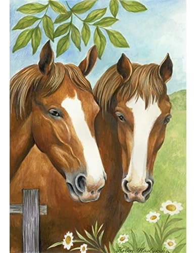 119386 Twin Horses 12.5 X 18 Inch Decorative, 12x18 Inc...