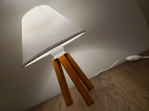 Velador Tripode Vintage Escandinavo Nordico Madera Cuadrada