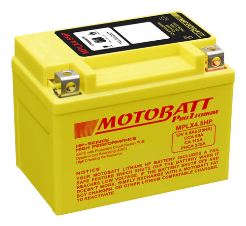 Bateria De Litio Motobatt 12v 4.5 Ah 54wh (eliiy: Hy93-c)