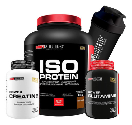 Kit Iso Protein 2kg + Creatina/glutamina 100g - Bodybuilders