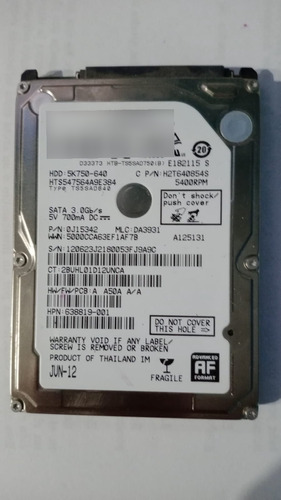 Dsico Rigido Hdd 640 Gb Hitachi  Notebook