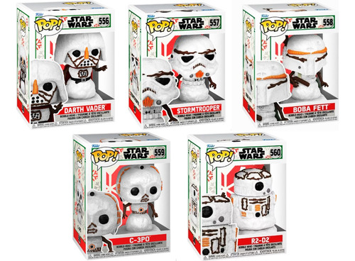 Paquete Funko Pop Star Wars-navidad 5 Figuras