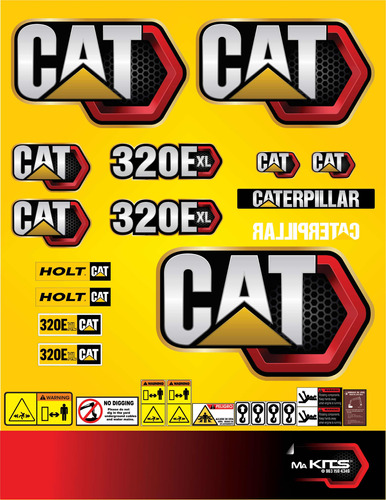 Calcomanías Para Maquinaria 320e Xl (nuevas) Excavadora Cat