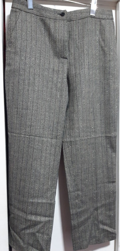 Pantalon Abrigado Gris Ancho Vestir Impecable Talle 40