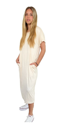 Imagen 2 de 10 de Vestido Basic Beige