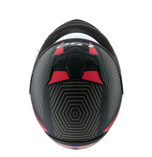 Imagen 7 de 8 de Casco Moto Integral Ls2 352 Zen Negro Rojo Mate