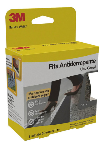 Fita Antiderrapante 50mm X 5m Cinza Safety Walk 3m