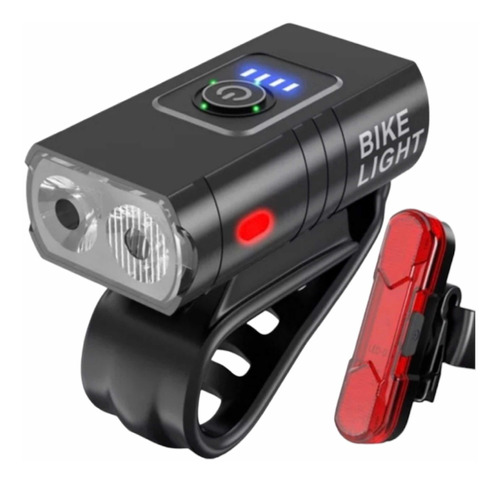 Luz Lintera Led Recargable Bicicleta Frontal + Trasera 