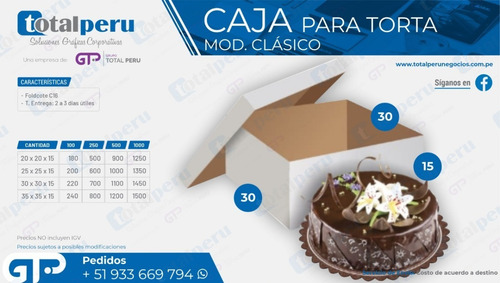 Cajas Para Torta