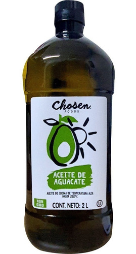 Imagen 1 de 2 de Chosen Foods Aceite De Aguacate De Temperatura Alta 2 Litros