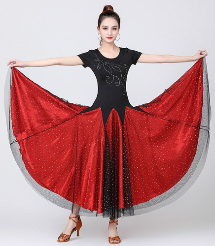Vestido De Baile Rojo Para Bailar Vals, Tango, Flamenco