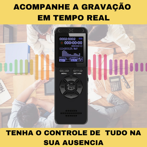 Gravador Digital Profissional Stereo Lançamento Sensor Voz
