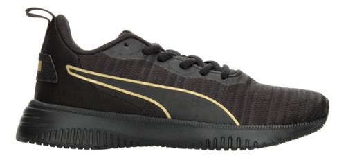 Tenis Deportivo Puma Flyer Flex Negro Con Dorado Para Mujer