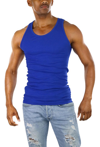 Tobeinstyle Camiseta Interior Sin Mangas Para Hombre - Azul 