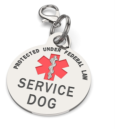 Service Dog Tag - Placa De Identificacin De Perro De Raza Pe