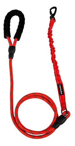 Lopetudos guia pet com amortecedor para passeio trailrope1 1.5m vermelho