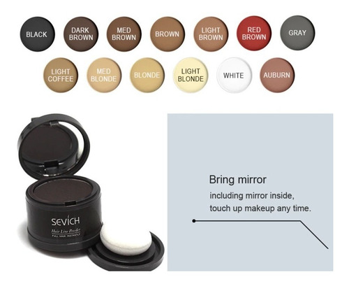 Imagen 4 de 10 de Sombra Sevich Cubre Canas Y Calvicie Barba Colores 4grs.