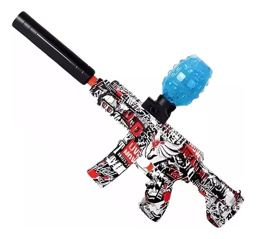 Pistola Hidrogel Ametralladora Juguete Municiones Usb Azul