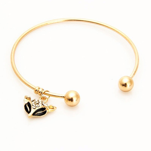 Pulseira Cuff Aberta Moderna Raposa Luxo Cristal Strass 3d