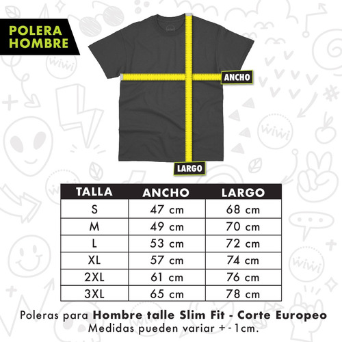 Polera Hombre Manga Corta Basico Algodon Slim Fit