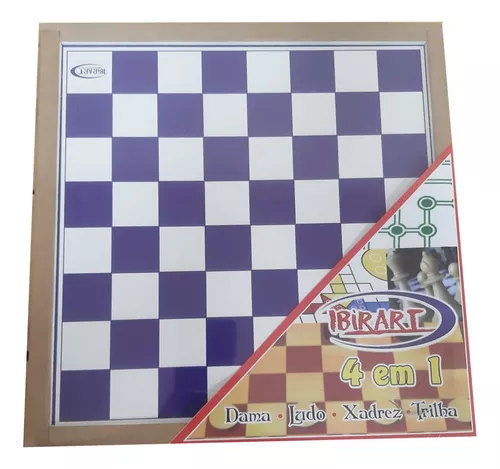 Jogo De Tabuleiro Dama Ludo Xadrez E Trilha 4 Em 1 - Ibirart - R$ 54,9