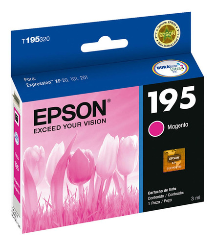 Cartucho De Tinta Epson 195 Magenta Original