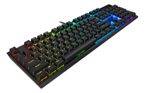 Imagen 2 de 3 de Teclado gamer Corsair K60 RGB PRO QWERTY Cherry Viola español España color negro con luz RGB