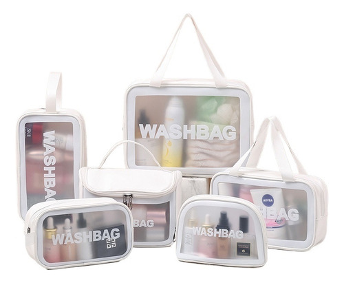 6pcs Neceser Bolsa De Viaje Cosmetiquera Impermeable Washbag