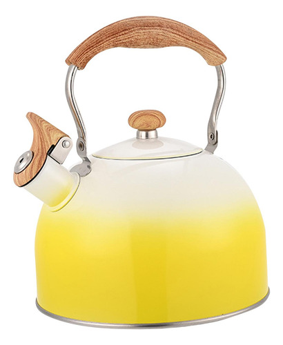 Assobiando Fogão Chaleira De Chá Clássico Com Amarelo
