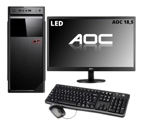 Imagem 2 de 9 de Computador Pc Completo Com Monitor 4gb Ssd 120gb Wi-fi