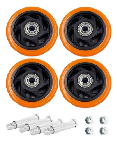 Rueda De 4  Pvc Naranja (4 Uni)