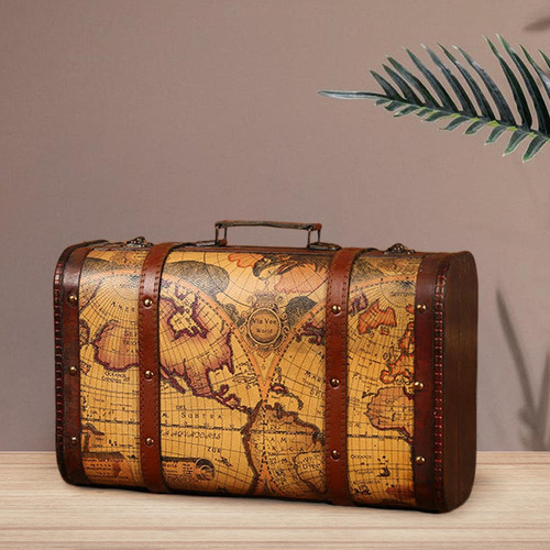 Maleta Vintage Con Asa, Cofre Decorativo, Maletas