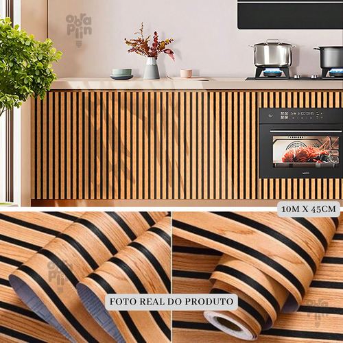 Adesivo Decorativo Papel De Parede Ripas Zara Geométrico 10m Cor Ripado 01