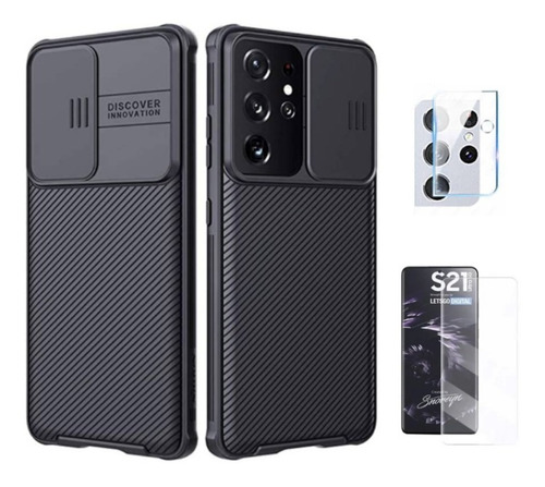 Para Samsung Galaxy S21 Ultra - Case Nillkin Camshield + Vid