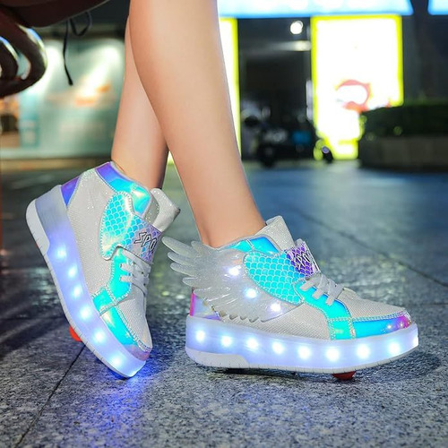 / ~ Zapatos Con Ruedas For Niños Y Niñas Con Luces Led For