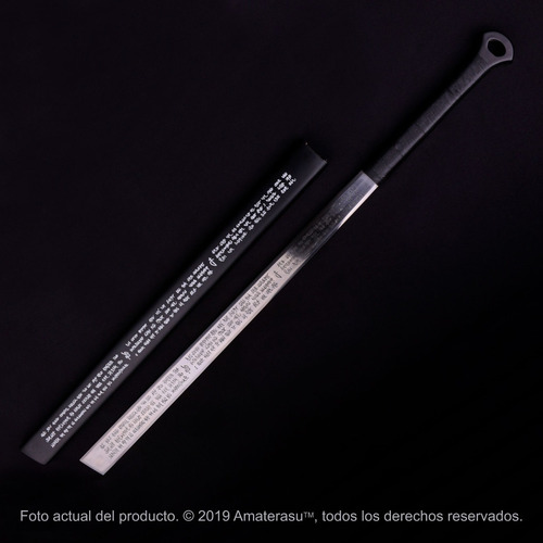 Imagen 2 de 10 de Katana Espada Ultravioleta Hoja Y Vaina Grabada + Atril