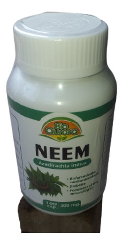 Hojas De Neem 100% Naturales En Cápsulas - Frasco 100 Uds.