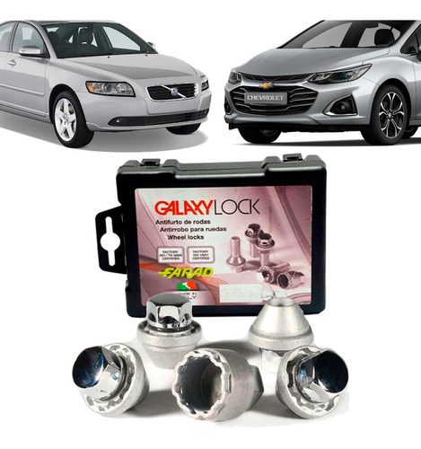 Antifurto Rodas Liga Galaxylock Linha Chevrolet E Volvo S40