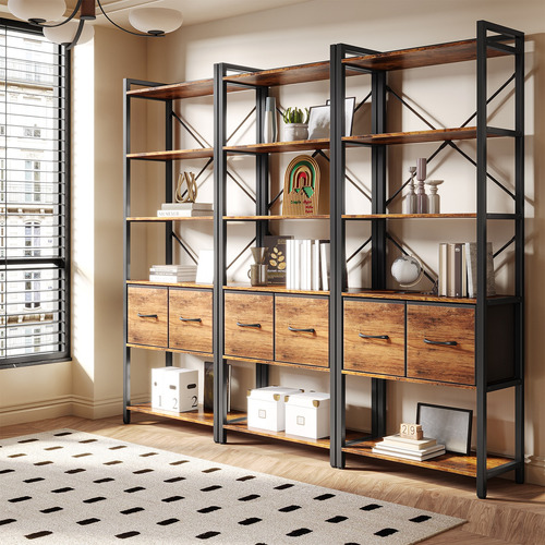 Librero De 6 Niveles De Estilo Industrial Con Cajón160*60*30