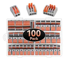 Comprar Conectores de Bloque de Terminal de Cable, 100 Piezas Conectores de Cable Compacto con Palanca de Empuje con Resorte