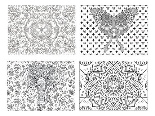 4 Individuales De Mesa Mandalas Colorear