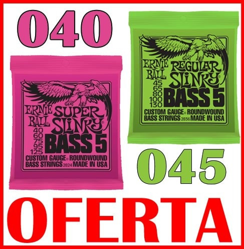 Encordado Ernie Ball 040 045 5 Cuerdas Bajo Eléctrico U S A