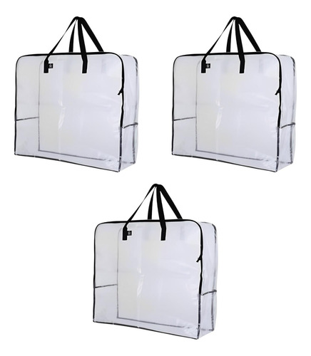 3 Bolsas Plegables Para Juguetes Con Asa Y Cremallera,