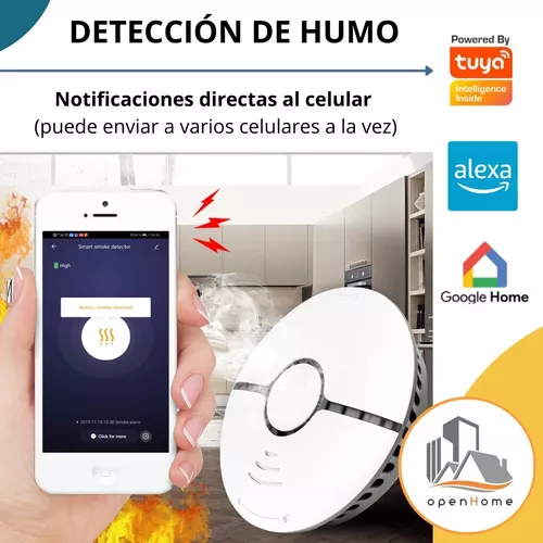 Sensor De Humo Inteligente Wifi Alarma, Domotica