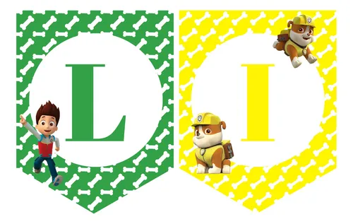 Banderines De Feliz Cumpleaños De Diseño Paw Patrol Multicolor Paw Patrol