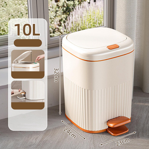 Cubo De Basura Con Pedal Para Cocina, Cesta De Papel, 10l