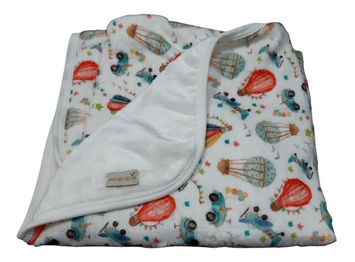 Imagen 2 de 3 de Manta Para Bebe De Plush Reversible 70 X 75 Cm Transportes